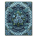 Elegant Sapphire Rose Baroque Medallion Rug