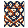 Geometric Navy Terracotta Aztec Folk Rug