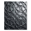 Modern Charcoal Interlocking Circular Swirl Rug