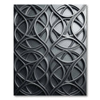 Modern Charcoal Interlocking Circular Swirl Rug