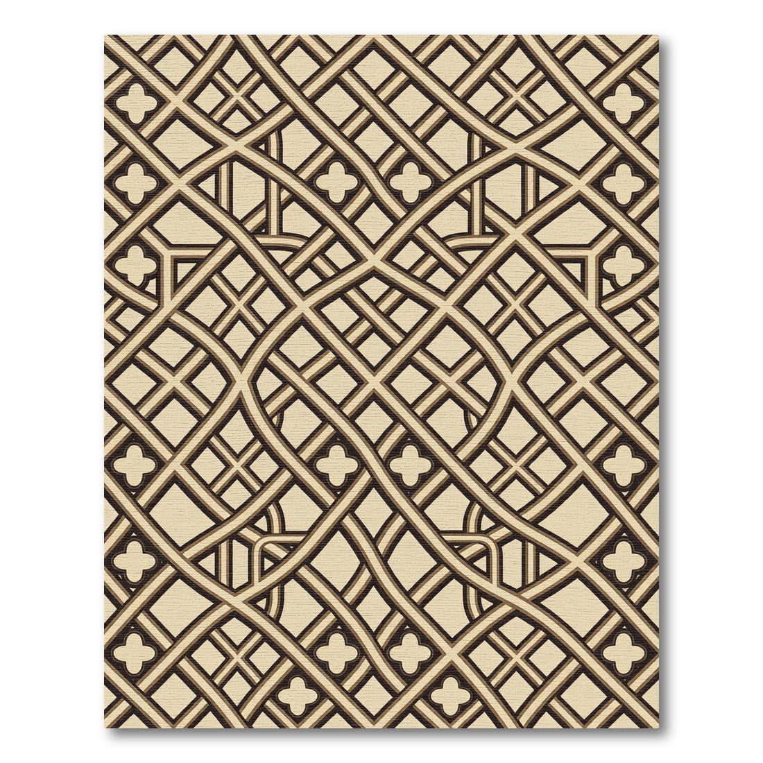 Gothic Cream and Charcoal Lattice Rug