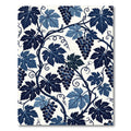 Deep Blue Grapevine Leaf Scroll Rug