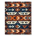 Rustic Orange Navy Geometric Arrow Rug
