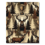 Majestic Antlered Deer Trophy Forest Rug