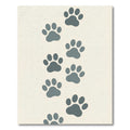 Minimalist Slate Gray Paw Footprint Rug