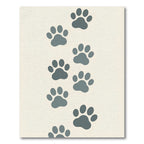 Minimalist Slate Gray Paw Footprint Rug