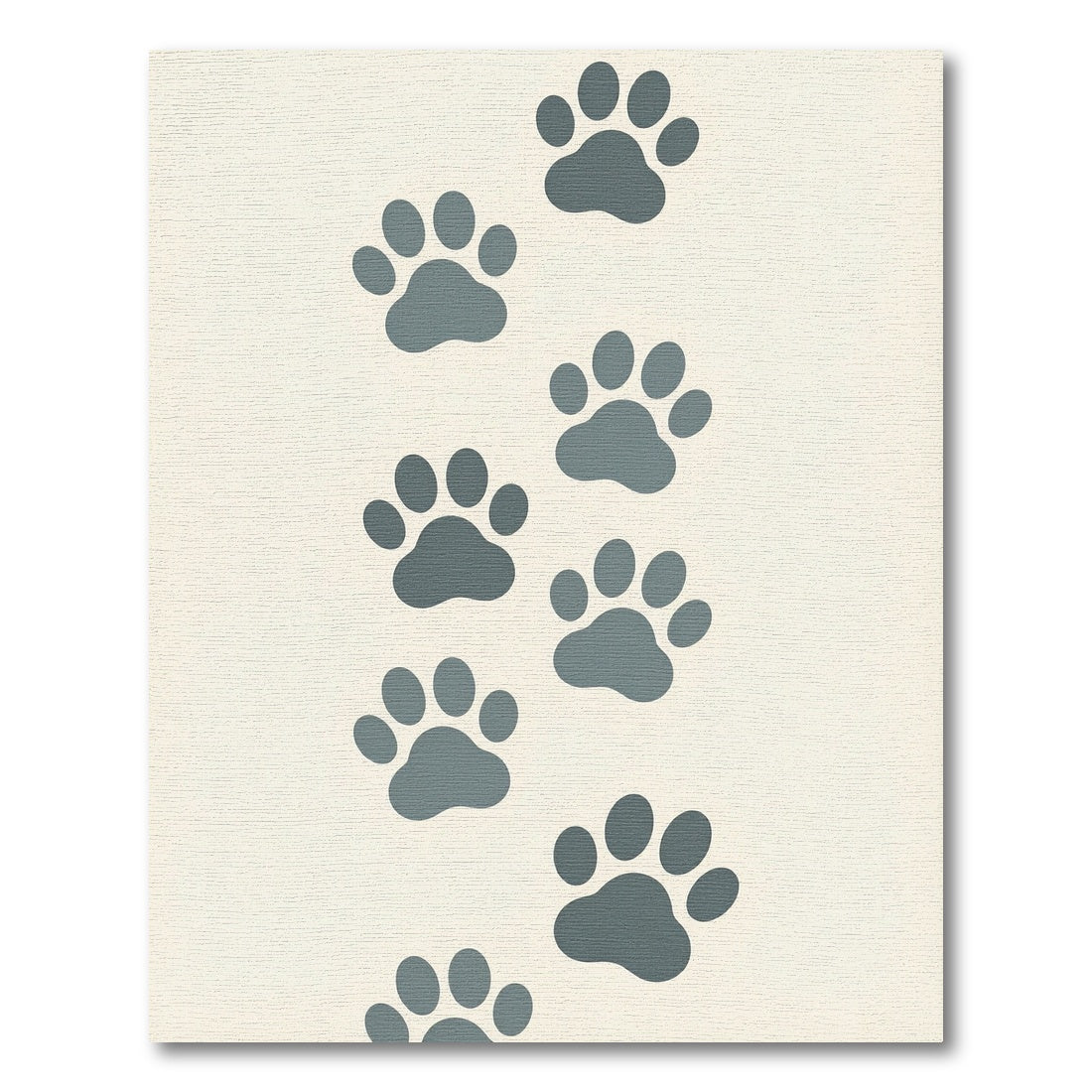 Minimalist Slate Gray Paw Footprint Rug