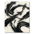 Bold Black Minimalist Ink Swirl Rug