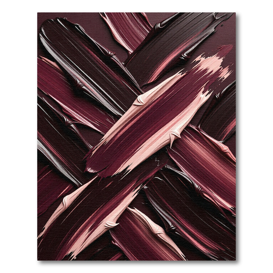 Abstract Deep Plum and Blush Swirl Rug