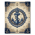 Nautical Blue Anchor and Rope Embellishment Rug
