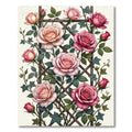 Romantic Pink Rose Floral Trellis Rug