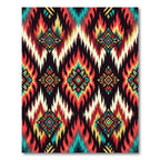 Vibrant Ikat Diamond Flame Medallion Rug
