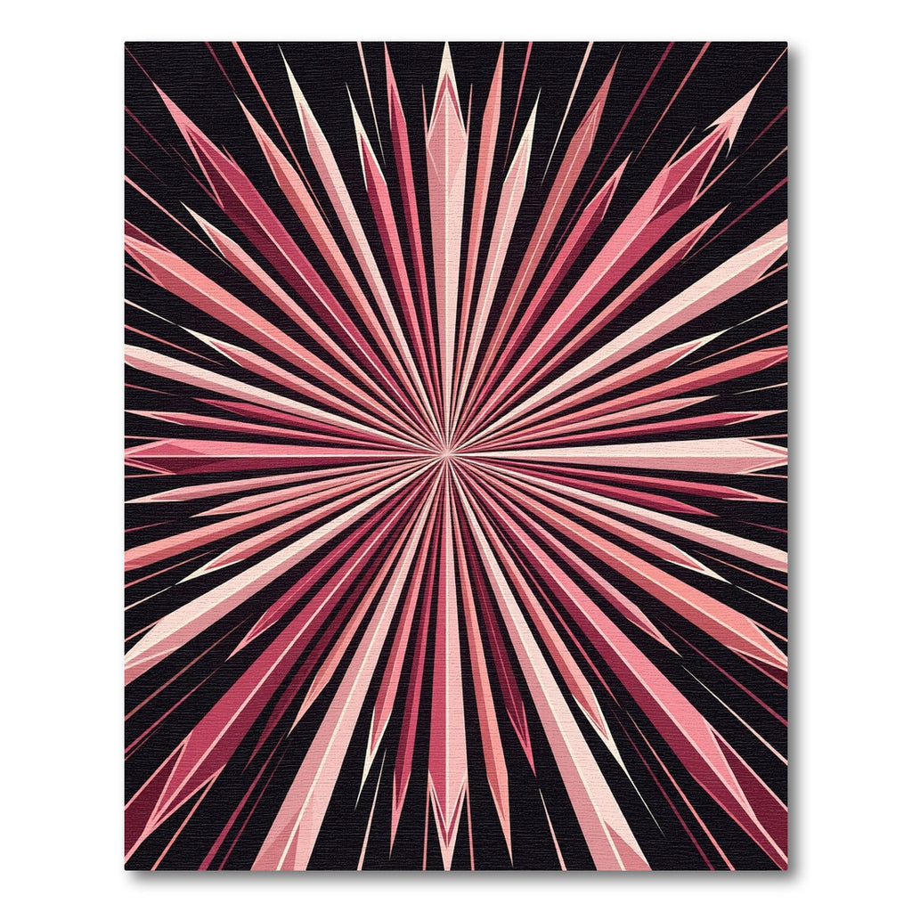 Radiant Pink Geometric Starburst Rug