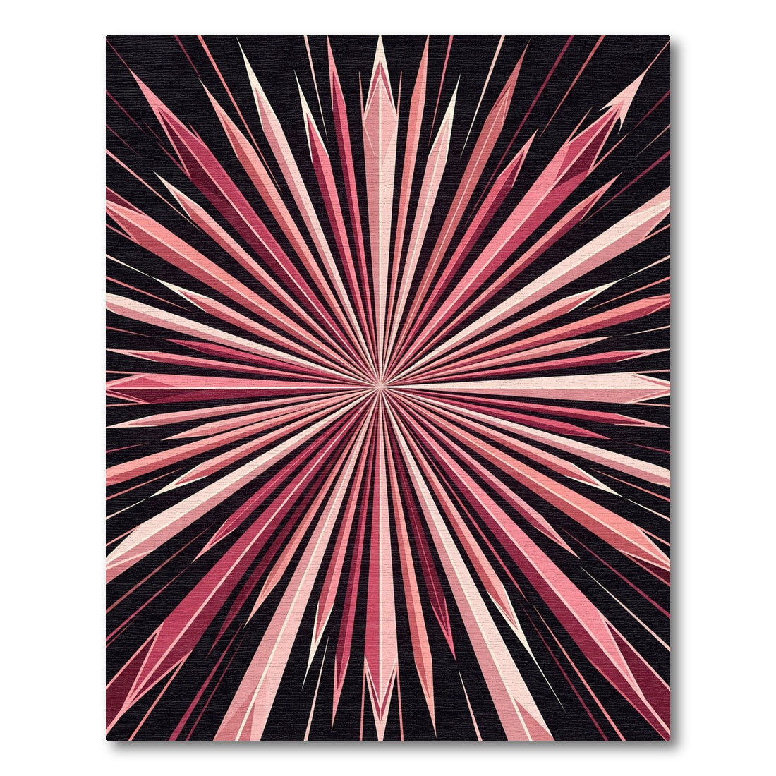 Radiant Pink Geometric Starburst Rug