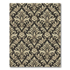 Golden Floral Damask Scroll Rug