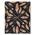 Tribal Arrows Feathers Coral Yellow Rug