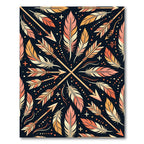 Tribal Arrows Feathers Coral Yellow Rug