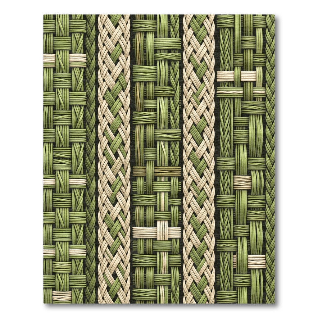 Earthy Sage Braided Weave Stripe Rug