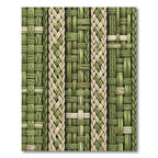 Earthy Sage Braided Weave Stripe Rug