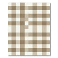 Simple Tan White Gingham Checkered Rug