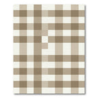 Simple Tan White Gingham Checkered Rug
