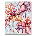 Crimson Coral Ink Flow Rug