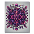 Vibrant Fuchsia Floral Mandala Rug