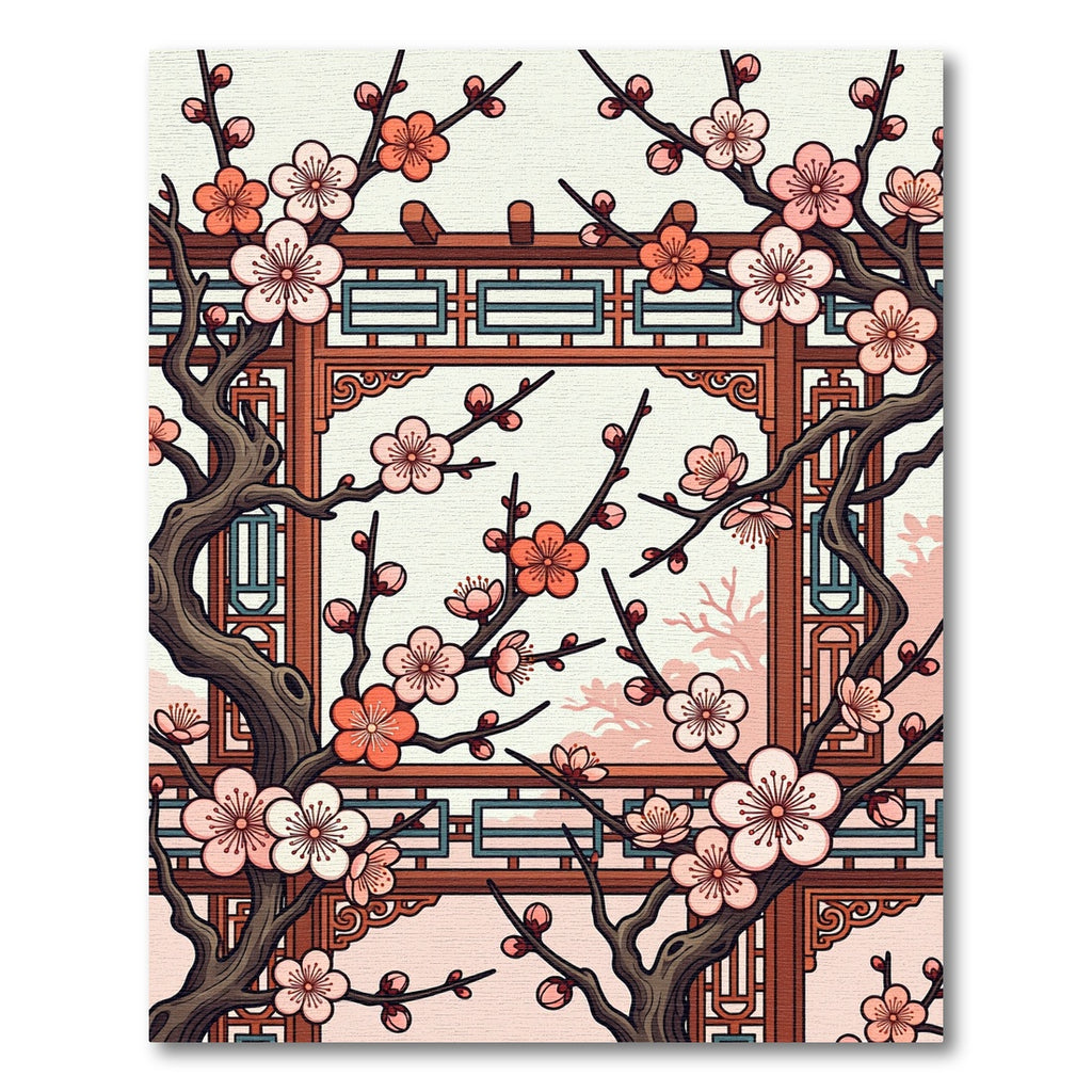 Cherry Blossom Lattice Window Rug