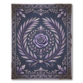 Elegant Lilac Floral Laurel Emblem Rug