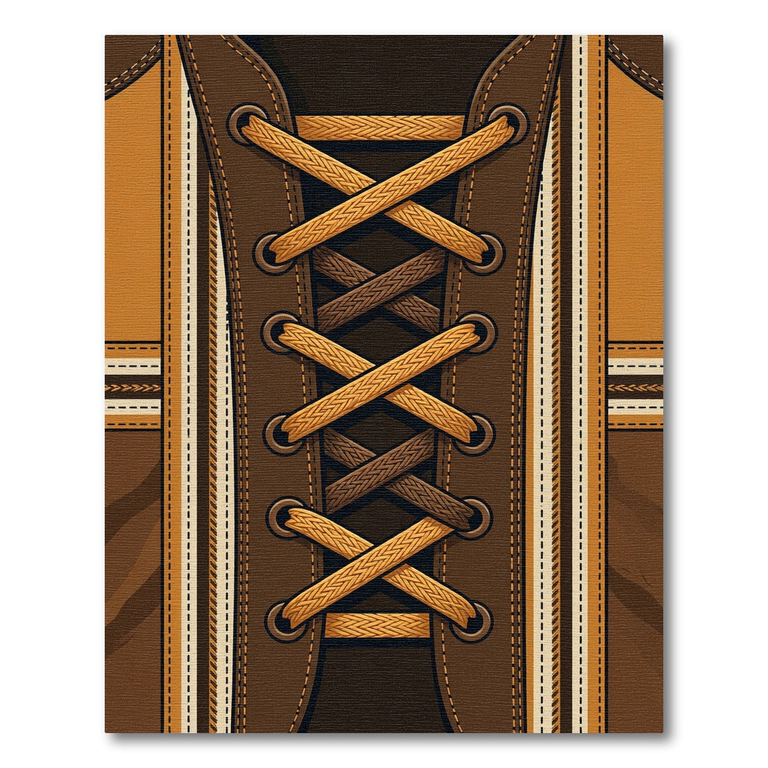 Laced Leather Aesthetic Earthy Brown Rug