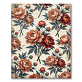 Elegant Crimson Peony Floral Botanical Rug
