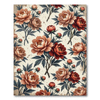 Elegant Crimson Peony Floral Botanical Rug