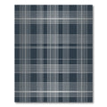Navy Silver Tartan Check Rug