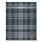 Navy Silver Tartan Check Rug