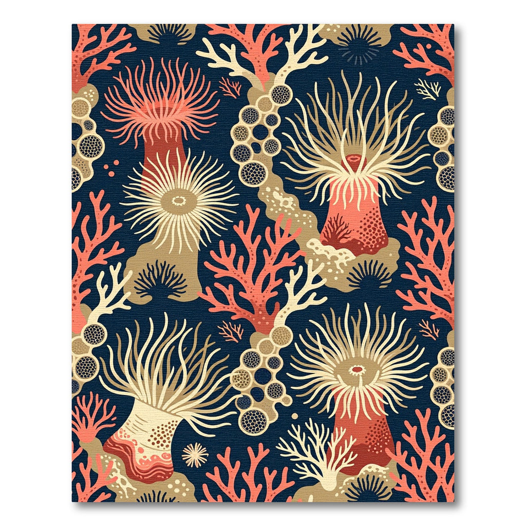Coral Reef Anemone Deep Navy Rug