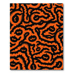 Spooky Orange Black Pumpkin Vine Rug
