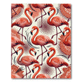 Coral Flamingos With Scattered Dots Rug