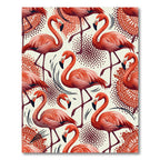 Coral Flamingos With Scattered Dots Rug