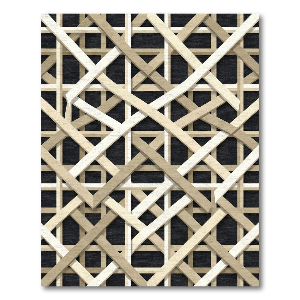 Neutral Interwoven Geometric Lines Light Beige Rug