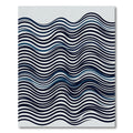 Modern Navy Blue Wavy Linear Rug
