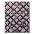 Minimalist Gray Intersecting Lattice Grid Rug