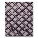 Minimalist Gray Intersecting Lattice Grid Rug