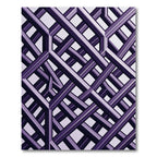 Sophisticated Violet Geometric Interlocking Grid Rug