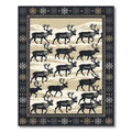 Nordic Reindeer Winter Forest Beige Rug