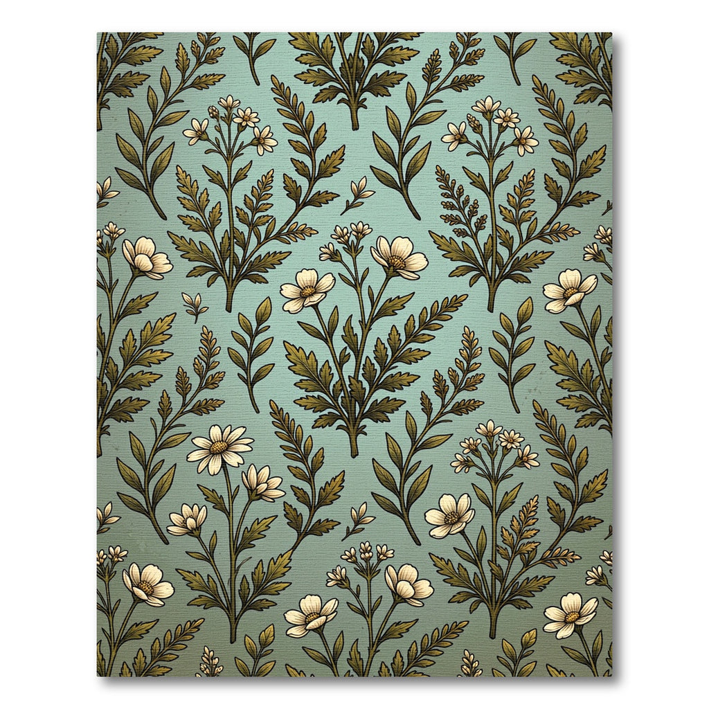 Vintage Sage Botanical Meadow Wildflower Rug