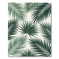 Lush Green Tropical Palm Leaves Rug