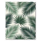 Lush Green Tropical Palm Leaves Rug