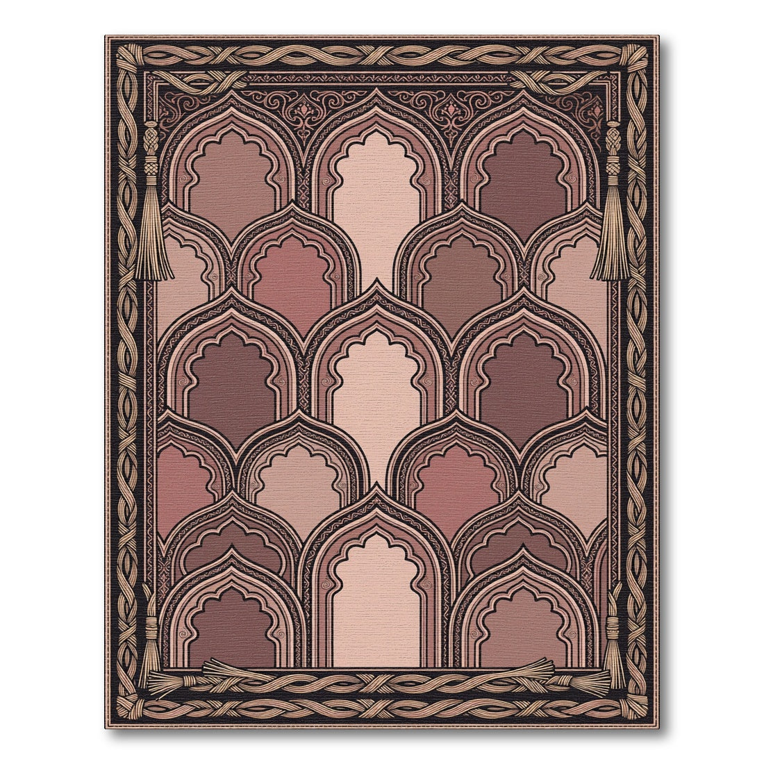 Archway Taupe Terracotta Layered Arcs Rug