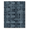 Blue Woven Grid Geometric Abstract Rug