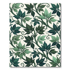 Deep Emerald Vine Foliage Pattern Rug
